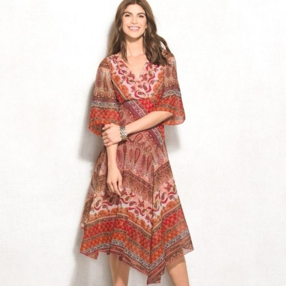 Westport 1962 bohemian Gypsy‎ patchwork handkerchief style dress